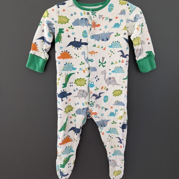 Dinosaur print footie/sleeper - Picture 1 of 5